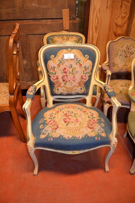 Stoelen Met Armleuning Louis Xv Blauw Nv Lussis M N